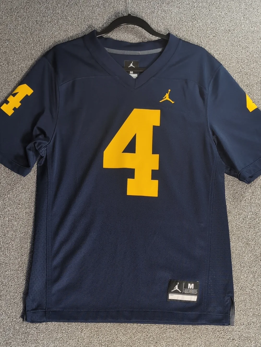 Jordan Michigan Wolverines Limited Football Jersey #4 Size Medium In U of M Blue